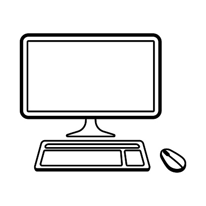 Computer Vector No Keyboard Computer Keyboard Mouse Vector Stock Illustration - Download Image Now ...