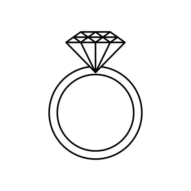 Vector illustration of Wedding Ring Icon Vector