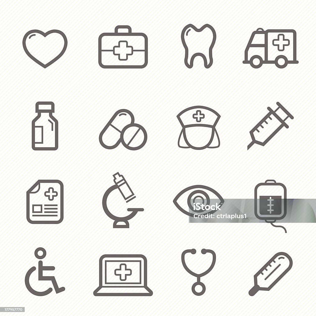 Gesundheit und medizinische symbol-Linie-icon-set - Lizenzfrei Anatomie Vektorgrafik