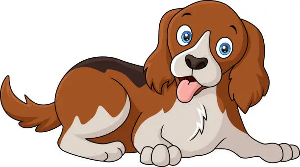 Vector illustration of Cute dog cartoon on white background