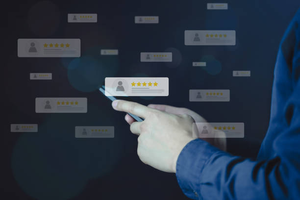 istock Customer review by feedback rating popup, User Assessment and feedback by select five star rating on app, testimonial and testimony. 1779596782
