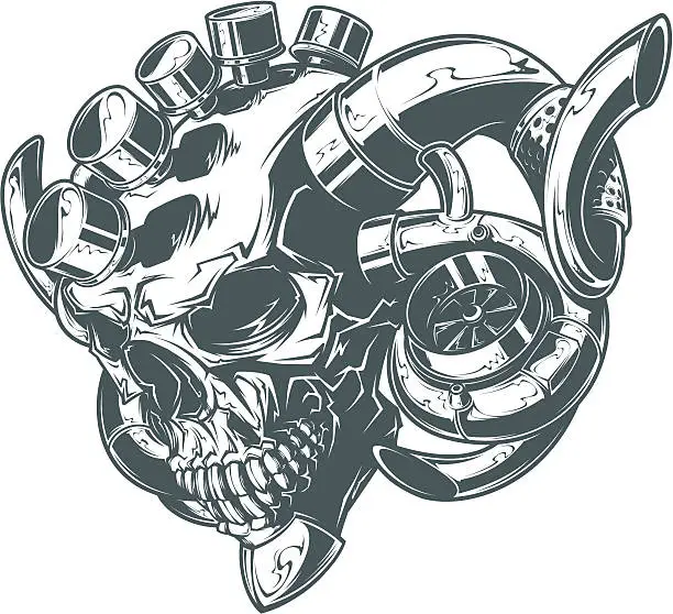 Vector illustration of turbo skull