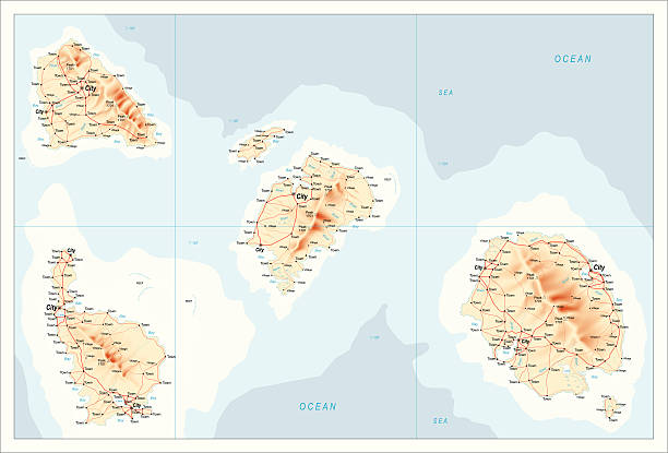 Karte von unbekannten Inseln – Vektorgrafik