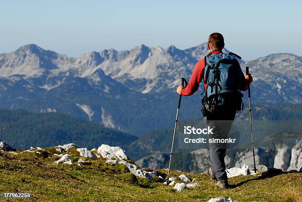 Bergsteiger Wandern In Die Berge Stockfoto und mehr Bilder von Aktiver Lebensstil - Aktiver Lebensstil, Anhöhe, Berg