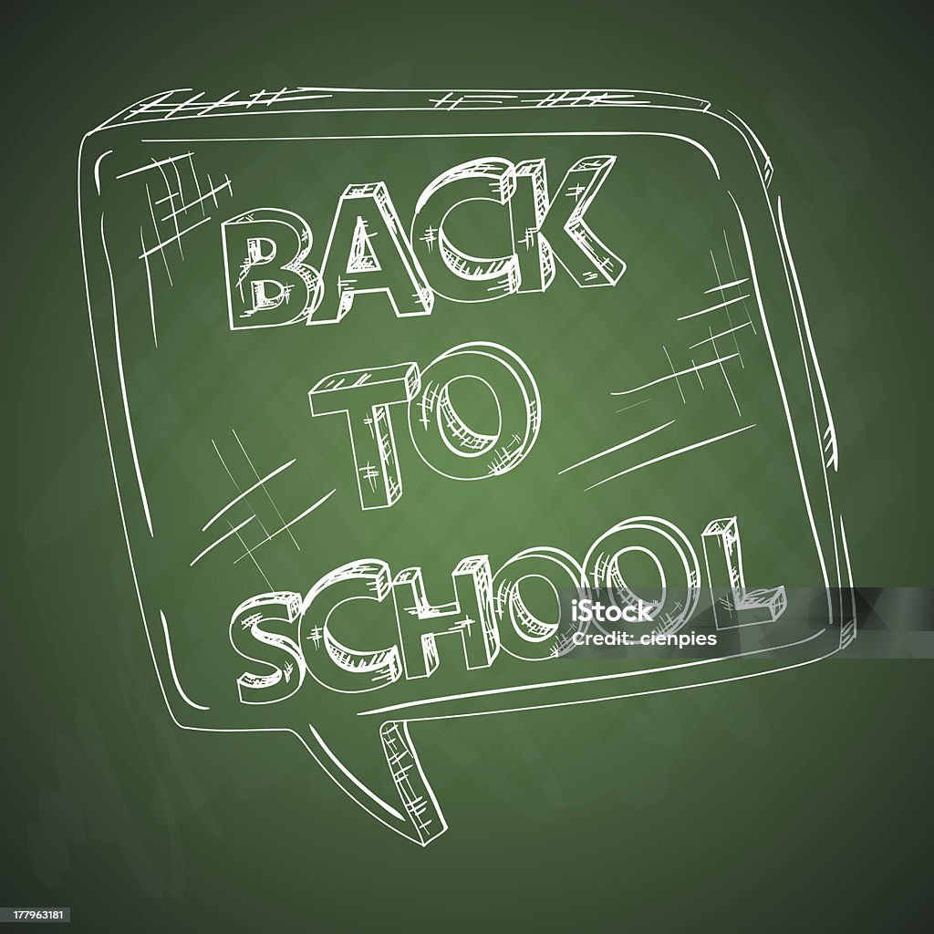 Social Back to school Old chalkboard with the written phrase Back to school in social media networks speech bubble. Back to School stock vector