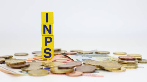 Pojedyncze słowo "INPS" na drewnianym klocku – zdjęcie