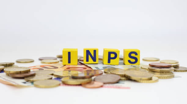 木版に「INPS」という一言 ストックフォト