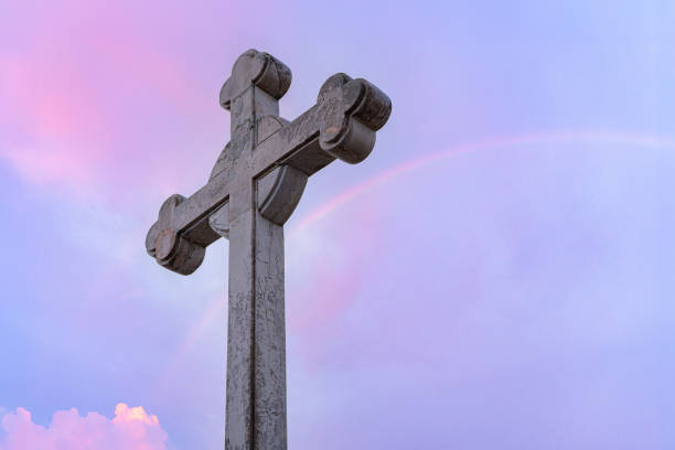 istock Cross and rainbow after the rain 1779654012