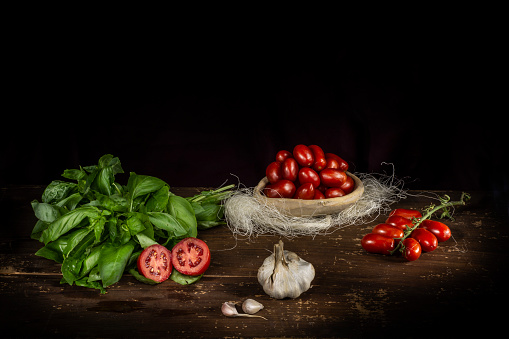 the ingredients to make a fresh Italian sauce