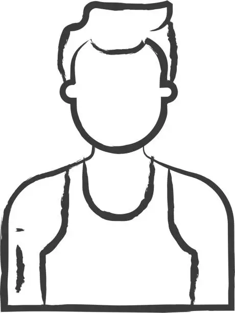 Vector illustration of Man hand drawn vector illustration