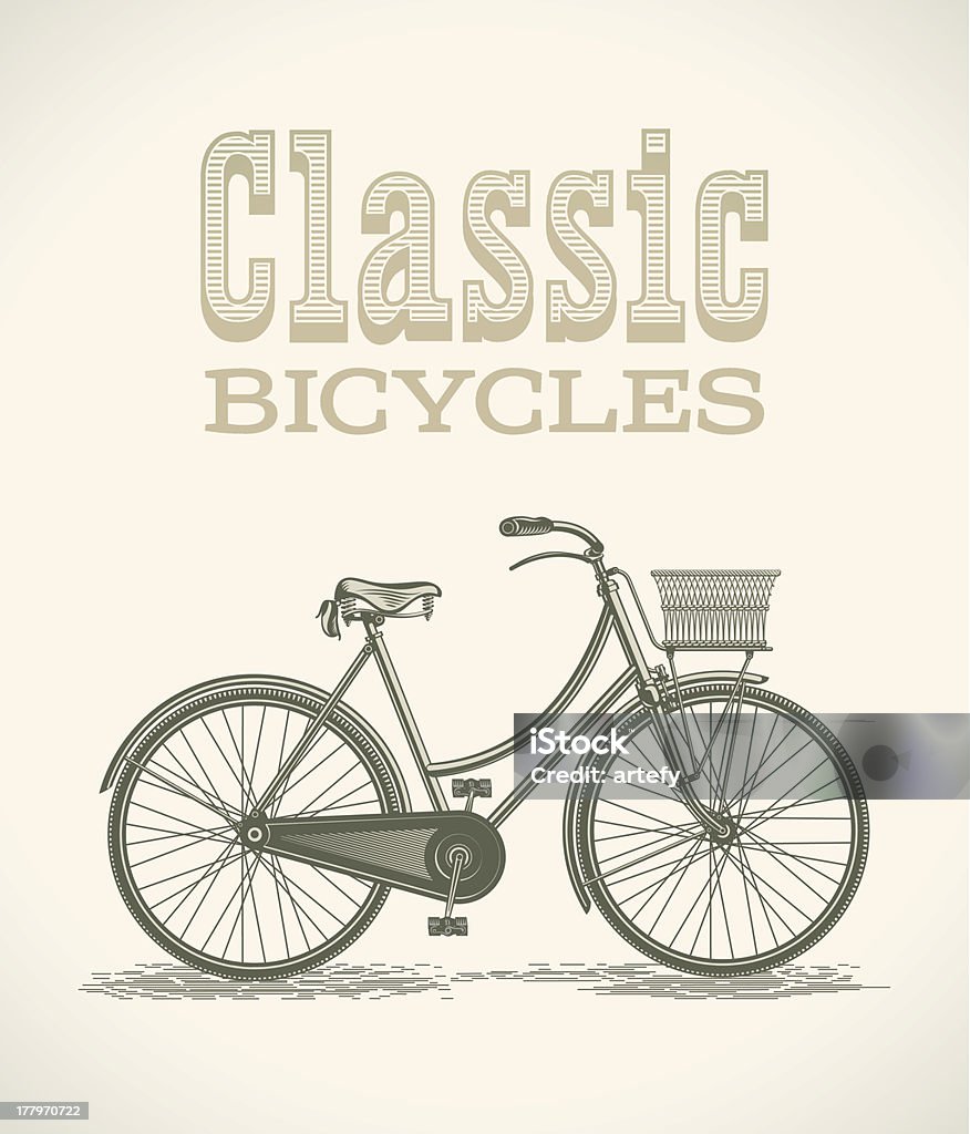 Lady's classic bicicleta - arte vectorial de Bicicleta libre de derechos