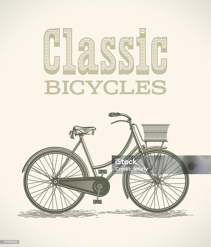 Lady Классические велосипед - Векторная графика Двухколёсный велосипед роялти-фри