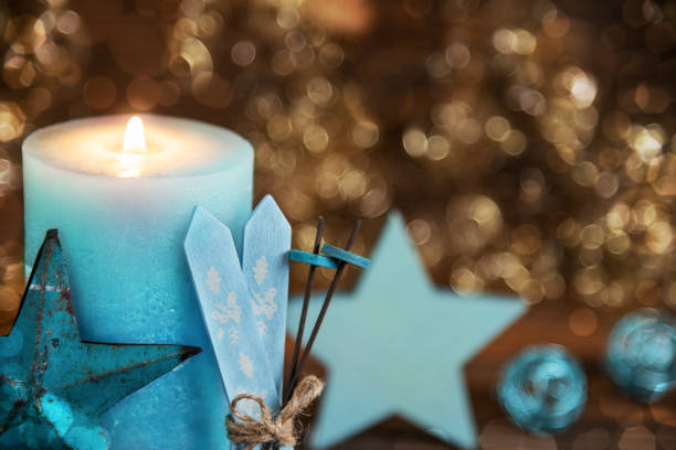 Candle, Copyspace, Christmas Background, Festive Winter Decor