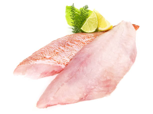 istock Red Perch Fillet on White isolated on white Background 1779736200