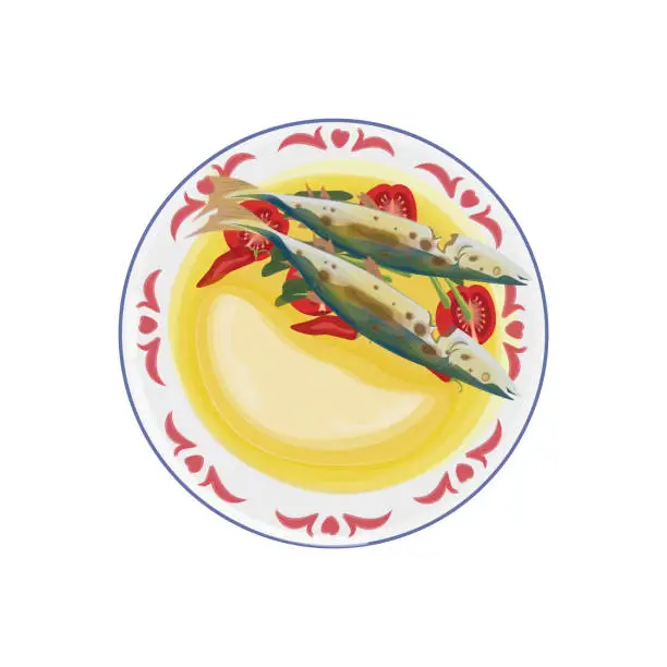 Vector illustration of Delicious Indonesian traditional food Papeda