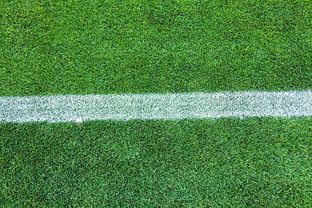 istock White stripe on the green grass field 177977903