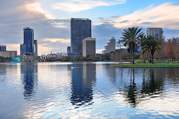 istock Orlando sunset over Lake Eola 177979824