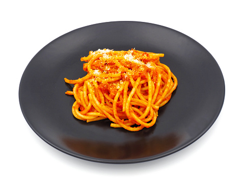 Sugo all'amatriciana, or alla matriciana, also known as salsa all'amatriciana, is a traditional Italian pasta sauce based on guanciale, pecorino romano cheese, tomato, and, in some variations, onion.