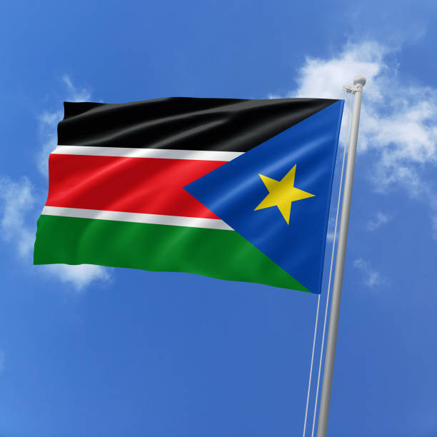 istock South Sudan flag fluttering in the wind on sky. 1779833633