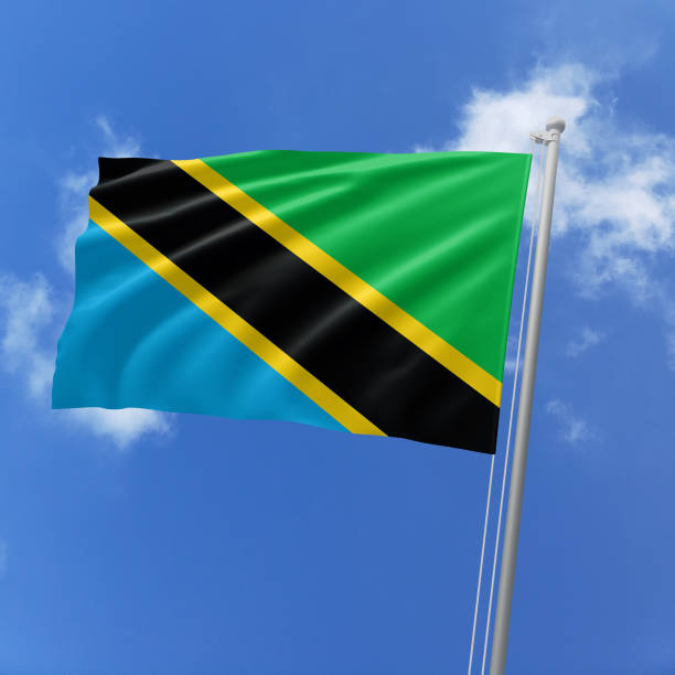 istock Tanzania flag fluttering in the wind on sky. 1779834203
