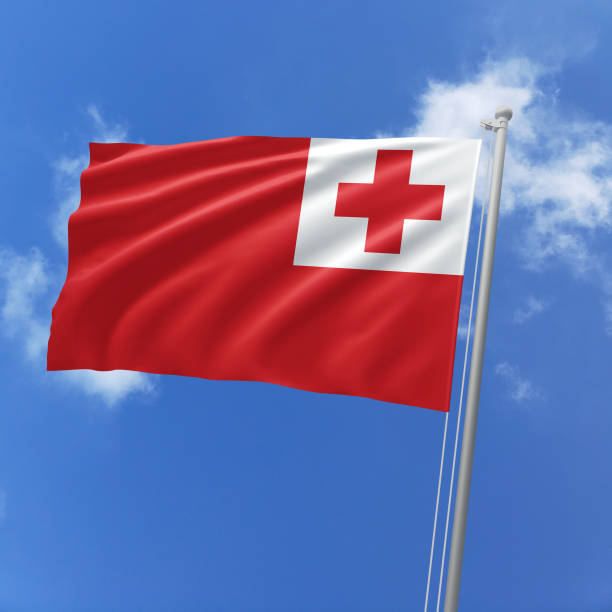 istock Tonga flag fluttering in the wind on sky. 1779834213