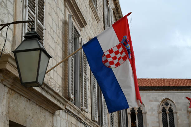 istock Croatia flag closeup 1779834740