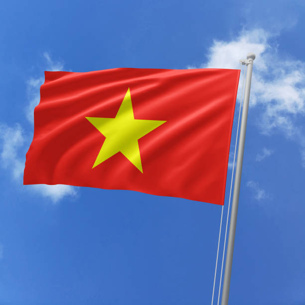 istock Vietnam flag fluttering in the wind on sky. 1779834920