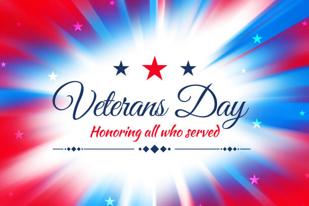 istock Veterans Day wallpaper with glowing lights and patriotic colors, background design. Honoring all who served, backdrop 1779837530