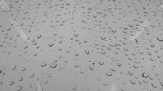 Water Droplets on the Window Glass