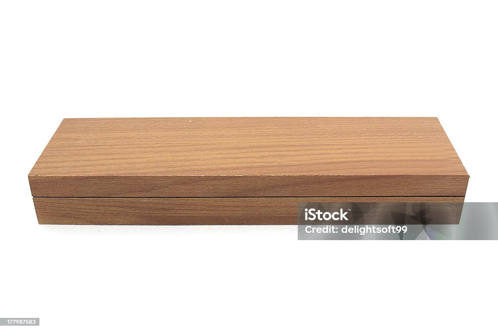 Caixa de madeira sobre um fundo branco - Royalty-free Atividade Foto de stock