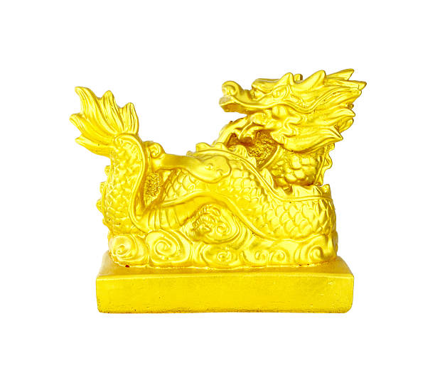 istock Golden Chinese Imperial Dragon on white background 177988052