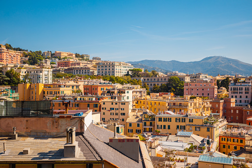 Breathtaking view from the observation deck of the majestic architecture of Genoa