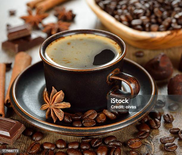 Coffee Chocolate And Spices Stock Photo - Download Image Now - Anise, Black Coffee, Brown