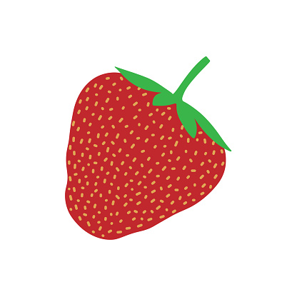 Hand Drawn Cartoon Style Strawberry Icon Vector Illustration.