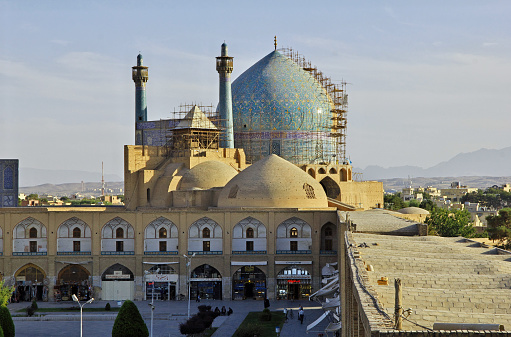 Isfahan, Iran - 03 Oct 2012: Mosque on Naqsh-e Jahan Square in Isfahan, Iran