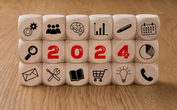 istock Dice with icons and the Year 2024 1779932178