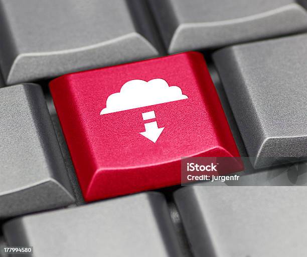 Computer Keydownload Von Der Cloud Stockfoto und mehr Bilder von Blau - Blau, Cloud Computing, Computer