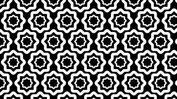 Vector illustration of Black and white seamless abstract geometric pattern