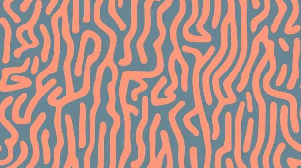 Vector illustration of Digital image with a psychedelic stripes. Brush grunge pattern. Texture. Topography relief. Pattern with wavy lines. Vector. Seamless.
