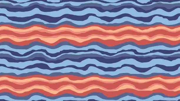 Vector illustration of Colorful Striped Seamless Pattern. Waves ornate. Perfect for textile for children. Flayer backdrop. Creative stripes wave ripple texture vector.