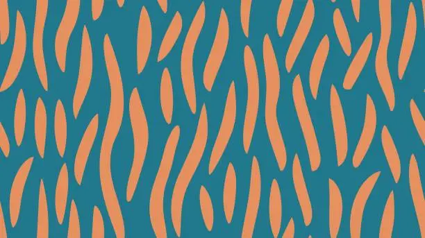Vector illustration of Scandinavian doodle style. Seamless zebra pattern, camouflage print. Abstract hand drawn psychedelic groovy background.