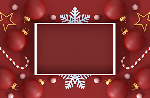 Top View Flat Lay Holiday Decoration - Merry christmas and Happy New Year Background Design. Winter xmas holiday theme. Happy New Year.