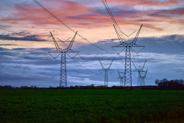 istock Electricity pylons in sunset 1780007246