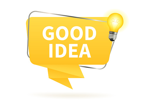Good idea, Quick tips icon with light bulb and speech bubble. Top tips, helpful tricks, tooltip, advice and idea for business and advertising. Vector illustration