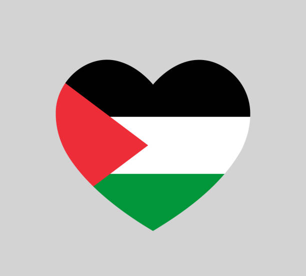 love Palestine symbol, heart shape vector flag icon love Palestine symbol, heart shape simple vector flag icon palestinian flag stock illustrations