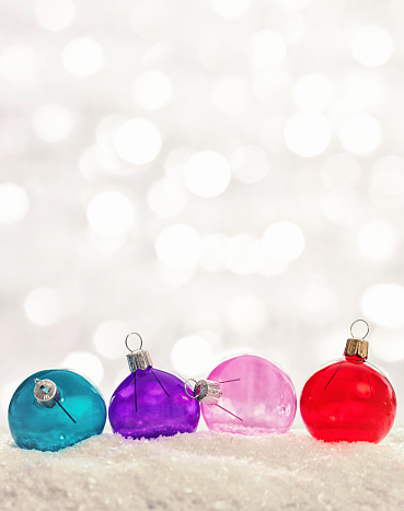 Colorful see-through Christmas baubles