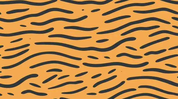 Vector illustration of Monochrome spotty print. Tribal Print designs. Nature Wallpaper Template. Animal Skin seamless Pattern print on background Vektör. Happy chinese New Tiger Year 2022. Tiger color.