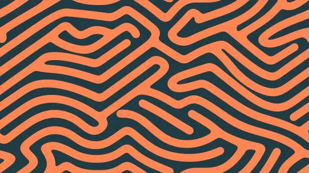 Vector illustration of Seamless tiger stripe print for clothing or print. Wind print on clothing or print. Seamless pattern in the form of an orange snake. Vibrant graphic wallpaper with stripes design.