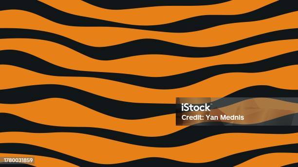 Spots Tiger Vector Geometric Wave Print Seamless Pattern With Tiger Spots Pasta Ornament ...