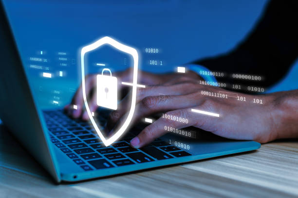 istock Firewall. business man hand working on laptop computer with virtual graphic cyber internet security firewall diagram, anti virus, cybersecurity, data protection, internet network technology concept 1780066329